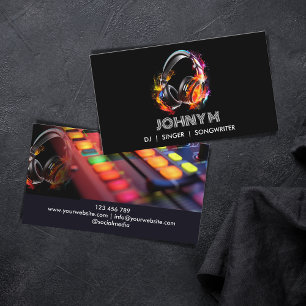 Tarjeta De Visita Moderno DJ profesional Songwriter Auriculares musi