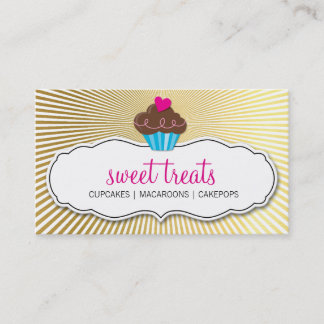 Tarjeta De Visita MODERNO DULCE lindo quequitos rosa oro retro explo