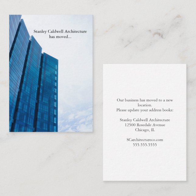 Tarjeta De Visita Moderno edificio de Personalizado vertical de nego (Anverso / Reverso)