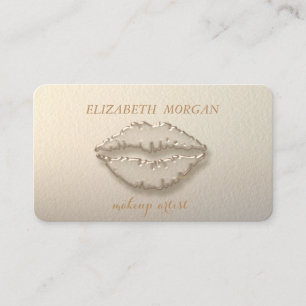 Tarjeta De Visita Moderno Elegante, Artista de Maquillaje, Labios