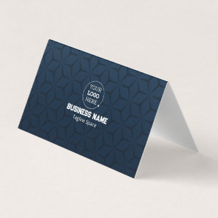 Tarjeta De Visita Moderno Elegante Azul y Blanco Profesional