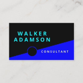 Tarjeta De Visita Moderno Elegante Azul y Negro