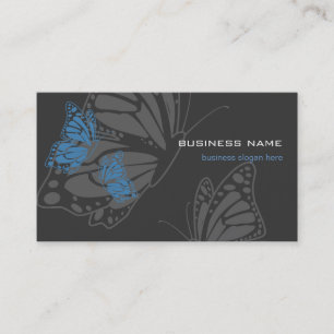 Tarjeta De Visita Moderno elegante azul y oscuro de la mariposa