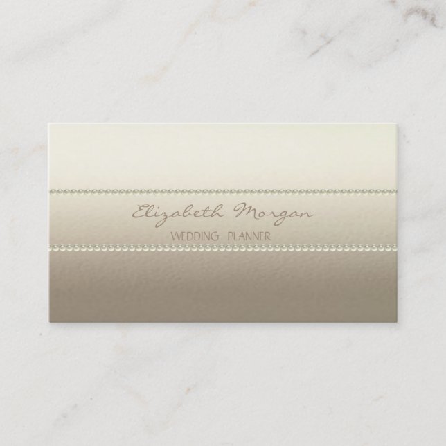 Tarjeta De Visita Moderno Elegante  Con Estilo, Perlas (Anverso)