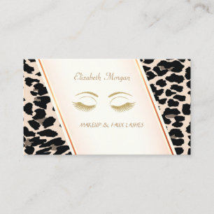 Tarjeta De Visita Moderno Elegante de Moda, Estampado de Leopardo, P