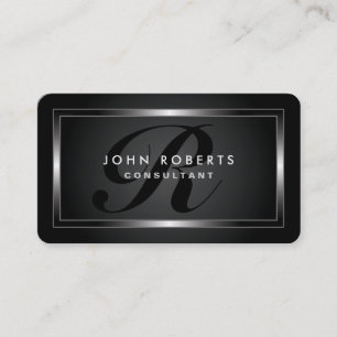 Tarjeta De Visita Moderno elegante del negro profesional del