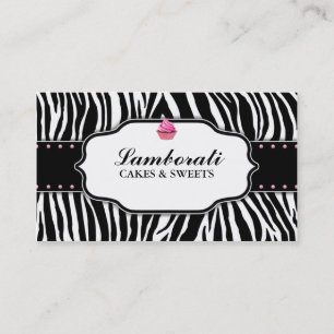 Tarjeta De Visita Moderno elegante del rosa del estampado de zebra