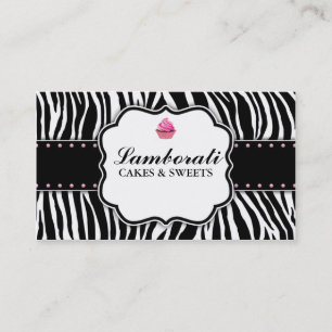 Tarjeta De Visita Moderno elegante del rosa del estampado de zebra