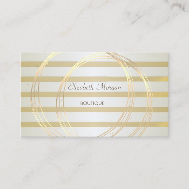 Tarjeta De Visita Moderno Elegante, Elegante, De Rayas, Círculos De  (Anverso)