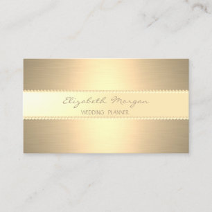 Tarjeta De Visita Moderno Elegante Elegante, Faux Gold, Stripes, Per