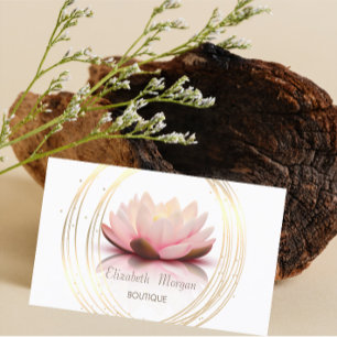 Tarjeta De Visita Moderno Elegante Estiloso, Círculos de Oro Loto
