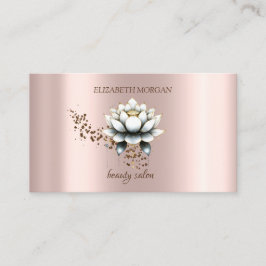 Tarjeta De Visita Moderno Elegante Estiloso Diamantes Loto Blanco