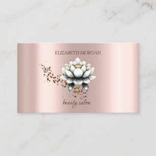 Tarjeta De Visita Moderno Elegante Estiloso Diamantes Loto Blanco