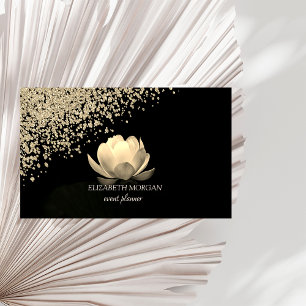 Tarjeta De Visita Moderno Elegante Estiloso Oro Diamantes Oro Loto