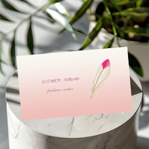 Tarjeta De Visita Moderno Elegante Estiloso, Pluma