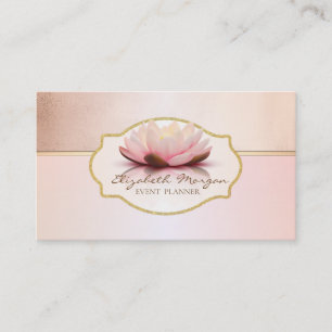 Tarjeta De Visita Moderno Elegante, Flor de Loto en Marco