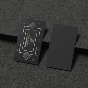 Tarjeta De Visita Moderno Elegante Geométrico Blanco y Negro