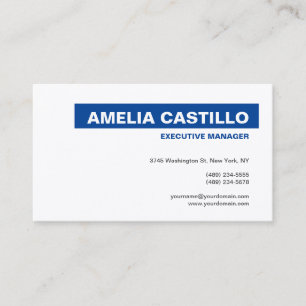 Tarjeta De Visita Moderno Elegante Liso Seda Azul Blanco Premium