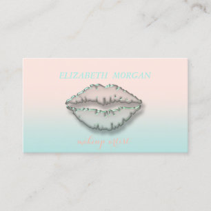 Tarjeta De Visita Moderno Elegante,Maquilladora,Labios