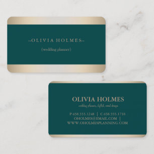 Tarjeta De Visita Moderno Elegante Metal Profesional con Lámina de O