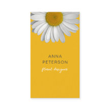Moderno Elegante Minimal Daisy Flower Amarillo Neg