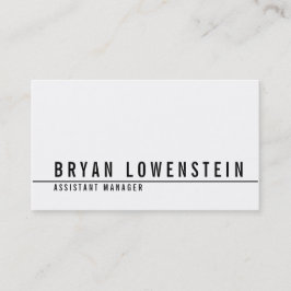 Tarjeta De Visita Moderno elegante negro blanco simple