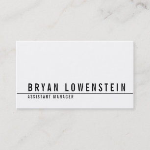 Tarjeta De Visita Moderno elegante negro blanco simple