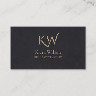 Tarjeta De Visita Moderno Elegante Negro Textura Sutil Realtor Lujo