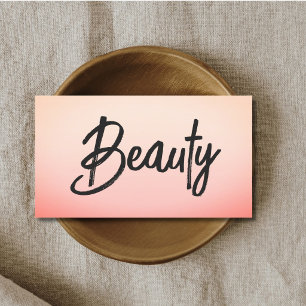 Tarjeta De Visita Moderno Elegante Pastel Blanco Belleza Maquillaje 