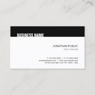 Tarjeta De Visita Moderno Elegante Plantilla Simple Fría Blanco y Ne