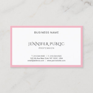 Tarjeta De Visita Moderno elegante plantilla superior limpia rosa bl