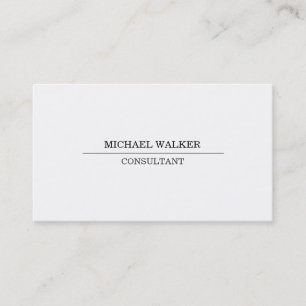 Tarjeta De Visita Moderno Elegante Profesional Plano Simple Blanco