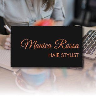 Tarjeta De Visita Moderno Elegante Profesional Simple Coral Negro