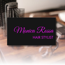 Tarjeta De Visita Moderno Elegante Profesional Simple Magenta Negro
