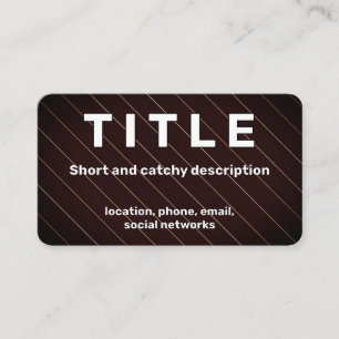Tarjeta De Visita Moderno Elegante Rayado de Negro y Dorado