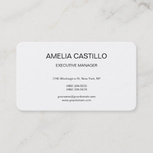Tarjeta De Visita Moderno, elegante, sencillo, blanco negro