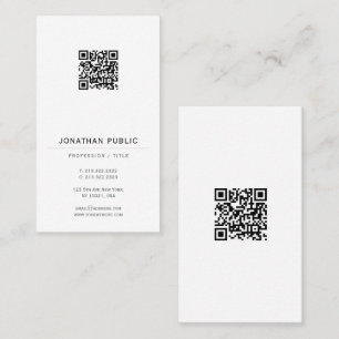 Tarjeta De Visita Moderno Elegante Sencillo Código QR Plantilla Vert
