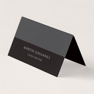 Tarjeta De Visita Moderno Elegante Sencillo Estiloso Gris Negro Mini