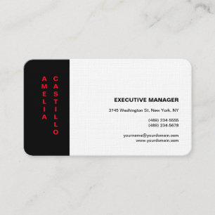 Tarjeta De Visita Moderno Elegante Sencillo Lino Premium Blanco Negr