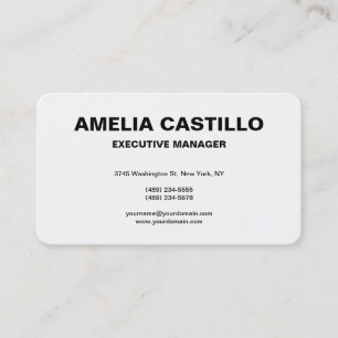Tarjeta De Visita Moderno, elegante, sencillo, negro negrita