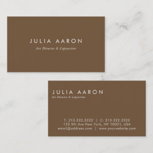 Tarjeta De Visita Moderno Elegante Sencillo Profesional Marrón