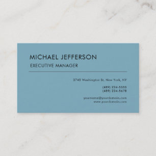 Tarjeta De Visita Moderno Elegante Simple Azul Claro