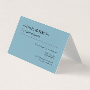 Tarjeta De Visita Moderno Elegante Simple Azul Claro