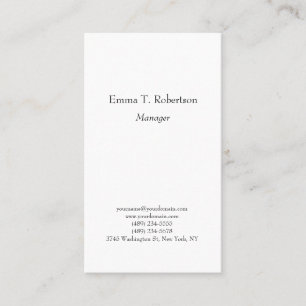 Tarjeta De Visita Moderno elegante simple minimalista negro blanco