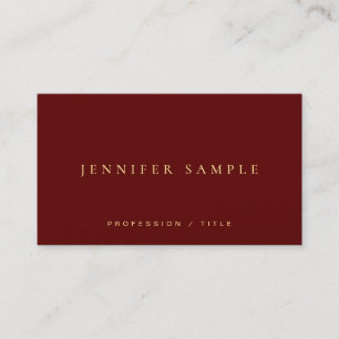 Tarjeta De Visita Moderno Elegante Simple Plantilla Lujo Rojo Granat