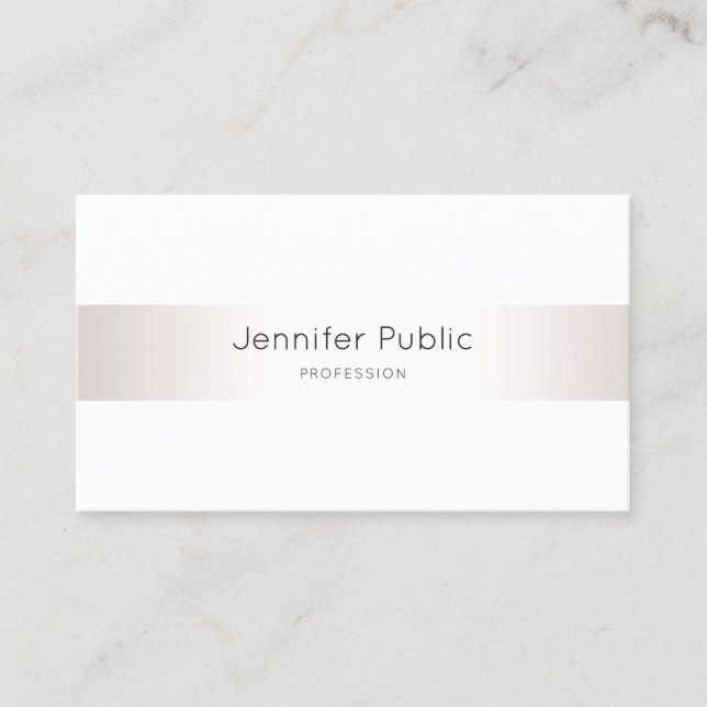 Tarjeta De Visita Moderno elegante simple plateado profesional (Anverso)