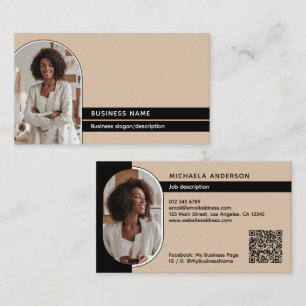 Tarjeta De Visita Moderno Elegante y Estiloso 2-Fotos Profesional