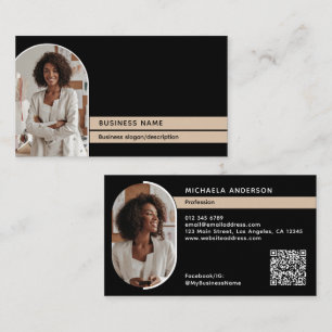 Tarjeta De Visita Moderno Elegante y Estiloso Profesional de 2 Fotos