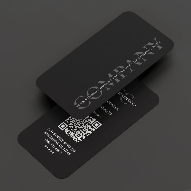 Tarjeta De Visita Moderno Empresa Gris Oscuro Monograma Profesional (Modern Company Dark Grey Monogram Professional Business Card
)