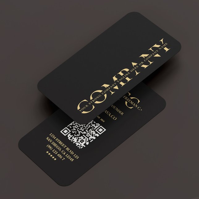 Tarjeta De Visita Moderno Empresa Monograma Profesional Negro (Modern Company Monogram Professional Black Business Card
)